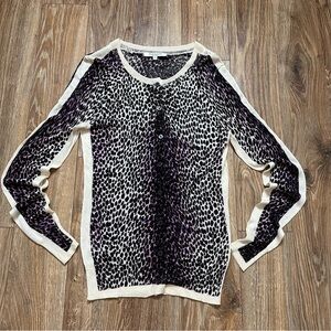 Smart & Pulse From Florence Silk Blend Knit Cardigan Leopard Print SzS D&G Style